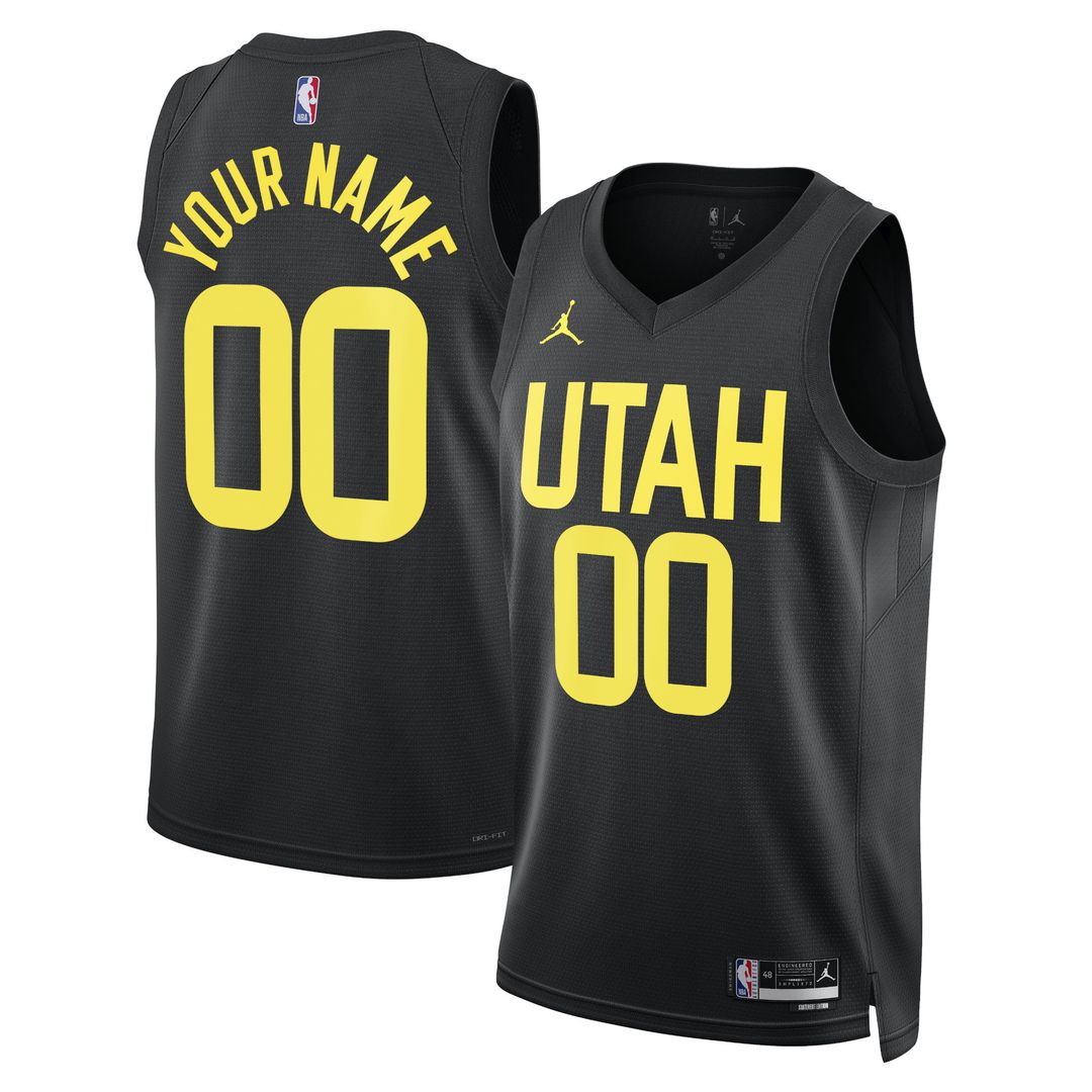 Utah Jazz Jordan Brand Unisex 2022/23 Swingman Custom Jersey - Statement Edition - Black Team Jersey Sports Fan Apparel