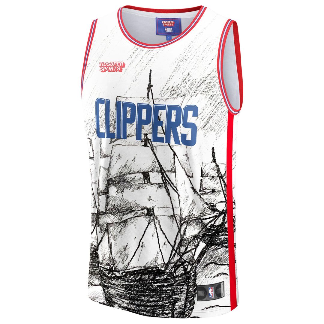 LA Clippers NBA & KidSuper Studios by Fanatics Unisex Hometown Jersey - Gray Team Jersey Sports Fan Apparel
