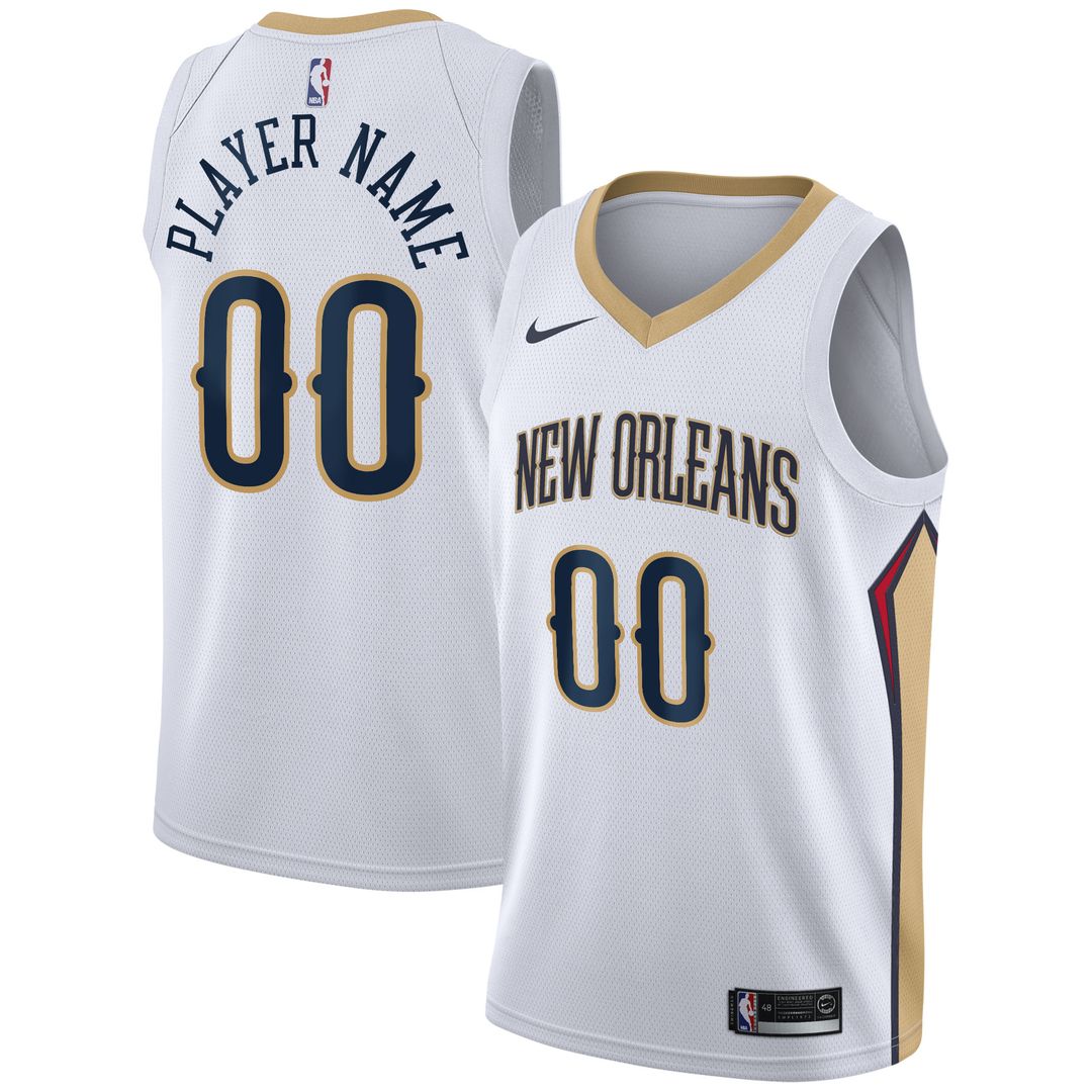 New Orleans Pelicans Nike 2020/21 Swingman Custom Jersey - Association Edition - White Team Jersey Sports Fan Apparel