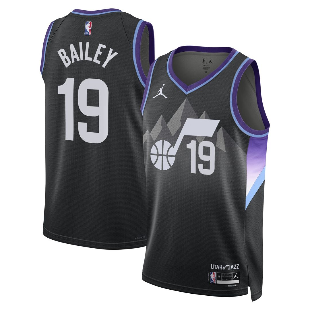 Utah Jazz Ace Bailey Jordan Brand Unisex Swingman Player Jersey - Statement Edition - Black Team Jersey Sports Fan Apparel