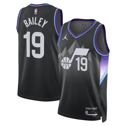 Utah Jazz Ace Bailey Jordan Brand Unisex Swingman Player Jersey - Statement Edition - Black Team Jersey Sports Fan Apparel