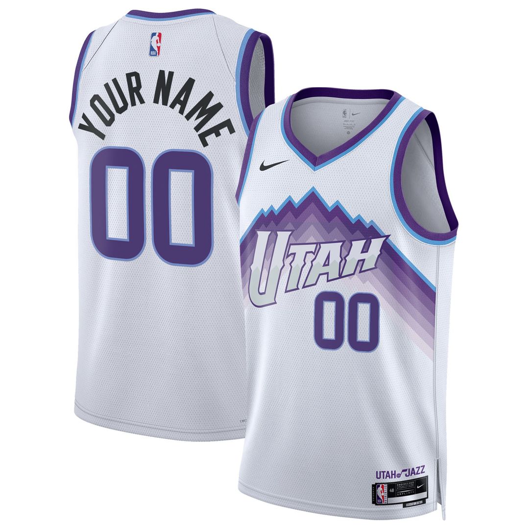 Utah Jazz Nike Unisex Swingman Custom Jersey - Association Edition - White Team Jersey Sports Fan Apparel
