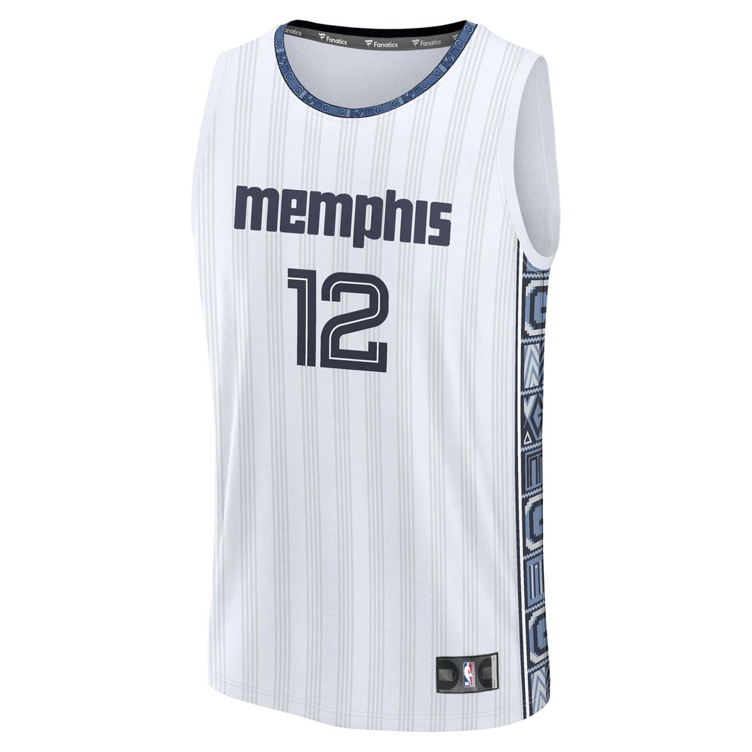 Memphis Grizzlies Ja Morant Fanatics Youth 2025/26 City Edition Fast Break Jersey - White Team Jersey Sports Fan Apparel
