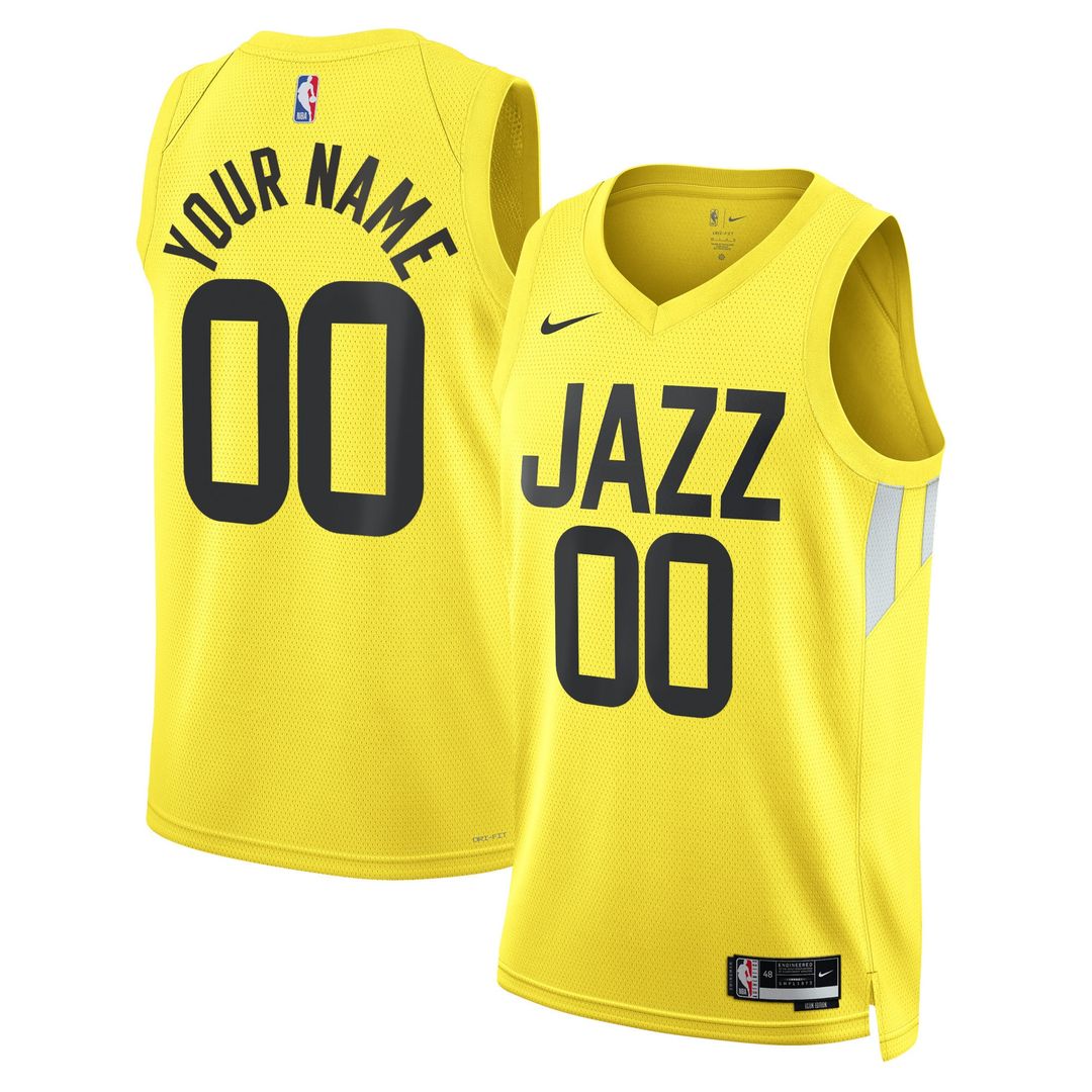 Utah Jazz Nike Unisex Swingman Custom Jersey Gold - Icon Edition Team Jersey Sports Fan Apparel