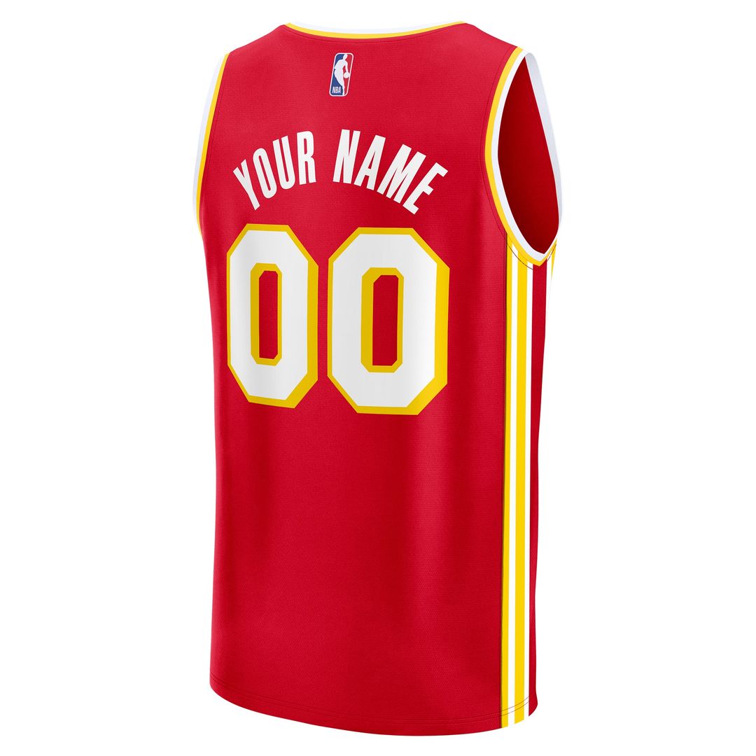 Atlanta Hawks Fanatics Fast Break Custom Jersey - Icon Edition - Red Team Jersey Sports Fan Apparel