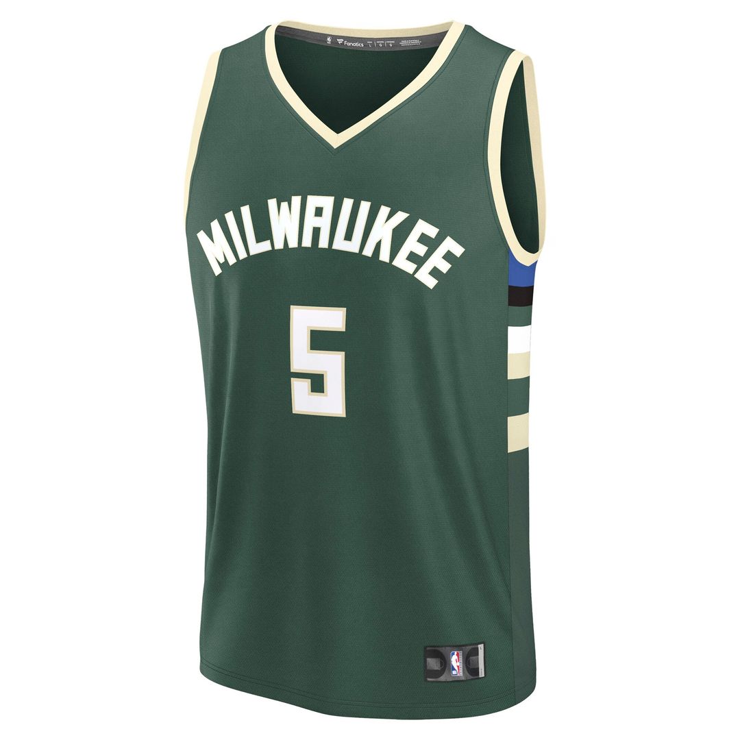 Milwaukee Bucks Gary Trent Jr. Fanatics Fast Break Replica Player Jersey - Icon Edition - Hunter Green Team Jersey Sports Fan Apparel