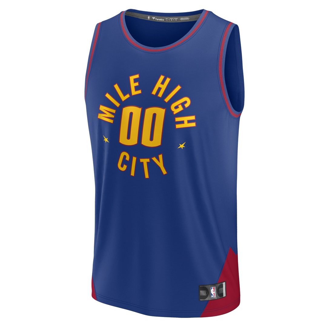 Denver Nuggets Fanatics Youth Fast Break Replica Custom Jersey - Statement Edition - Blue Team Jersey Sports Fan Apparel