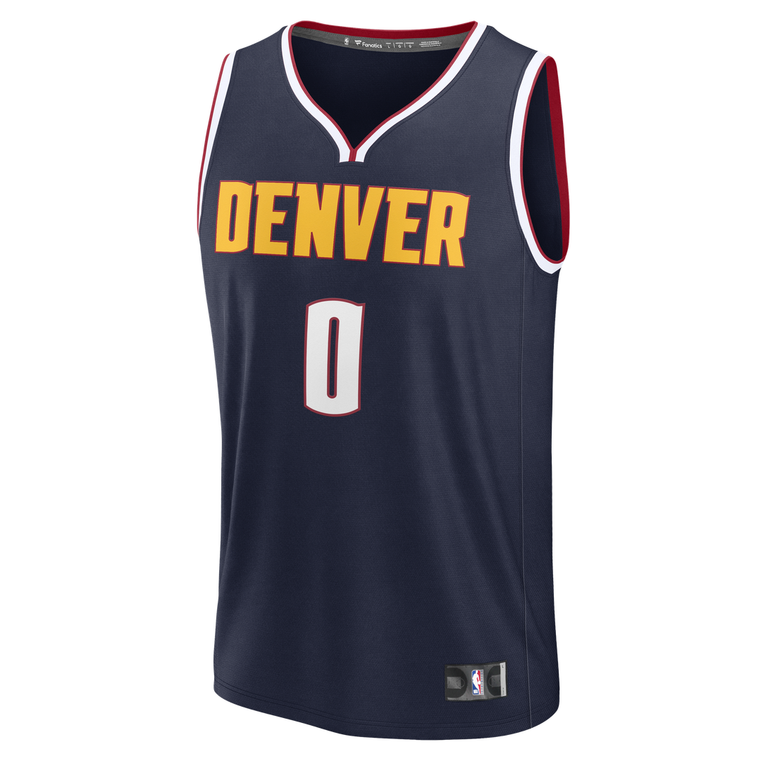 Denver Nuggets Christian Braun Fanatics Fast Break Replica Jersey - Icon Edition - Navy Team Jersey Sports Fan Apparel