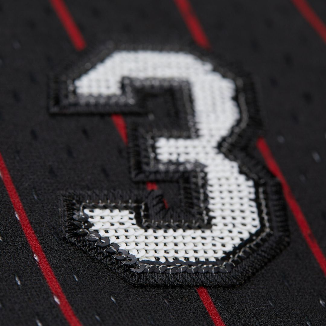 Miami Heat Dwyane Wade Mitchell & Ness x DANNIJO Women's Fashion Cropped Basketball Jersey - Black Team Jersey Sports Fan Apparel