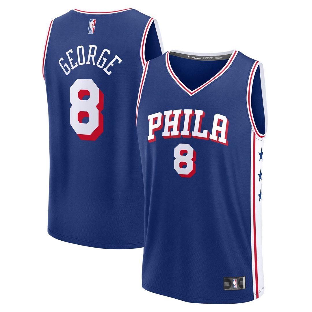 Philadelphia 76ers Paul George Fanatics Youth Fast Break Replica Player Jersey - Icon Edition - Royal Team Jersey Sports Fan Apparel
