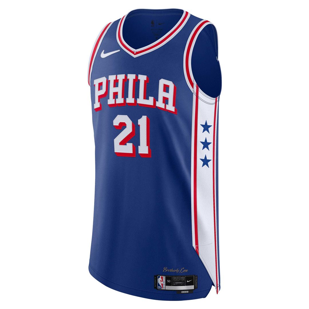 Philadelphia 76ers Joel Embiid Nike Authentic Jersey - Icon Edition - Royal Team Jersey Sports Fan Apparel