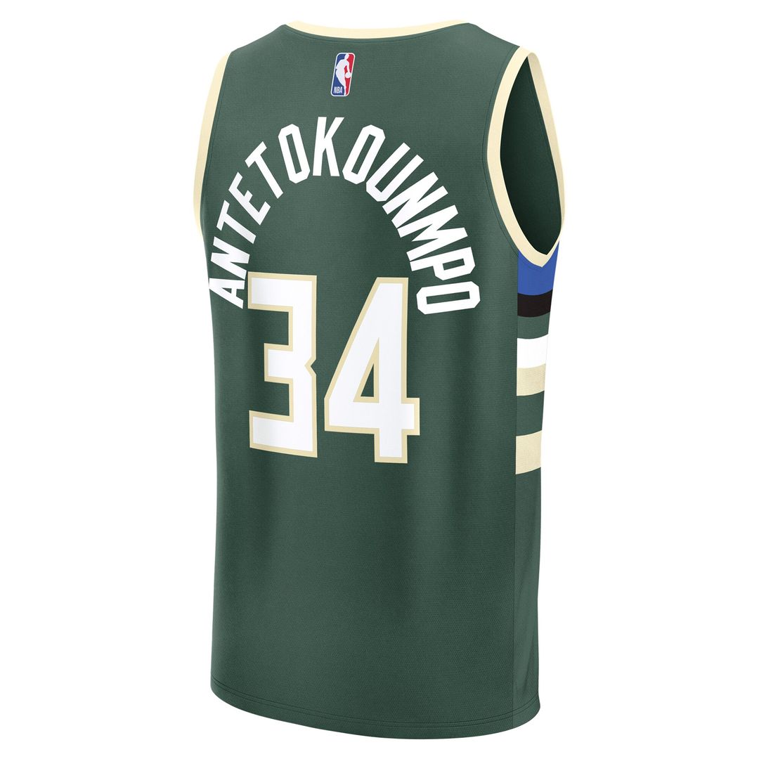Milwaukee Bucks Giannis Antetokounmpo Fanatics Fast Break Replica Player Jersey - Icon Edition - Hunter Green Team Jersey Sports Fan Apparel