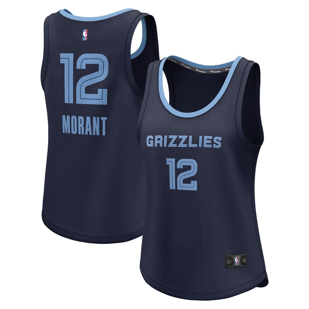 Memphis Grizzlies Ja Morant Fanatics Women's Fast Break Player Jersey - Icon Edition - Navy Team Jersey Sports Fan Apparel