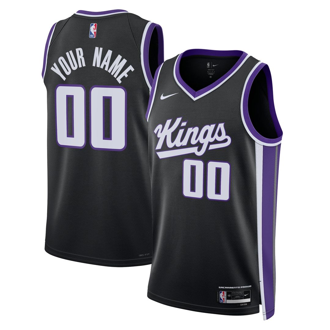 Sacramento Kings Nike Unisex Swingman Custom Jersey - Icon Edition - Black Team Jersey Sports Fan Apparel