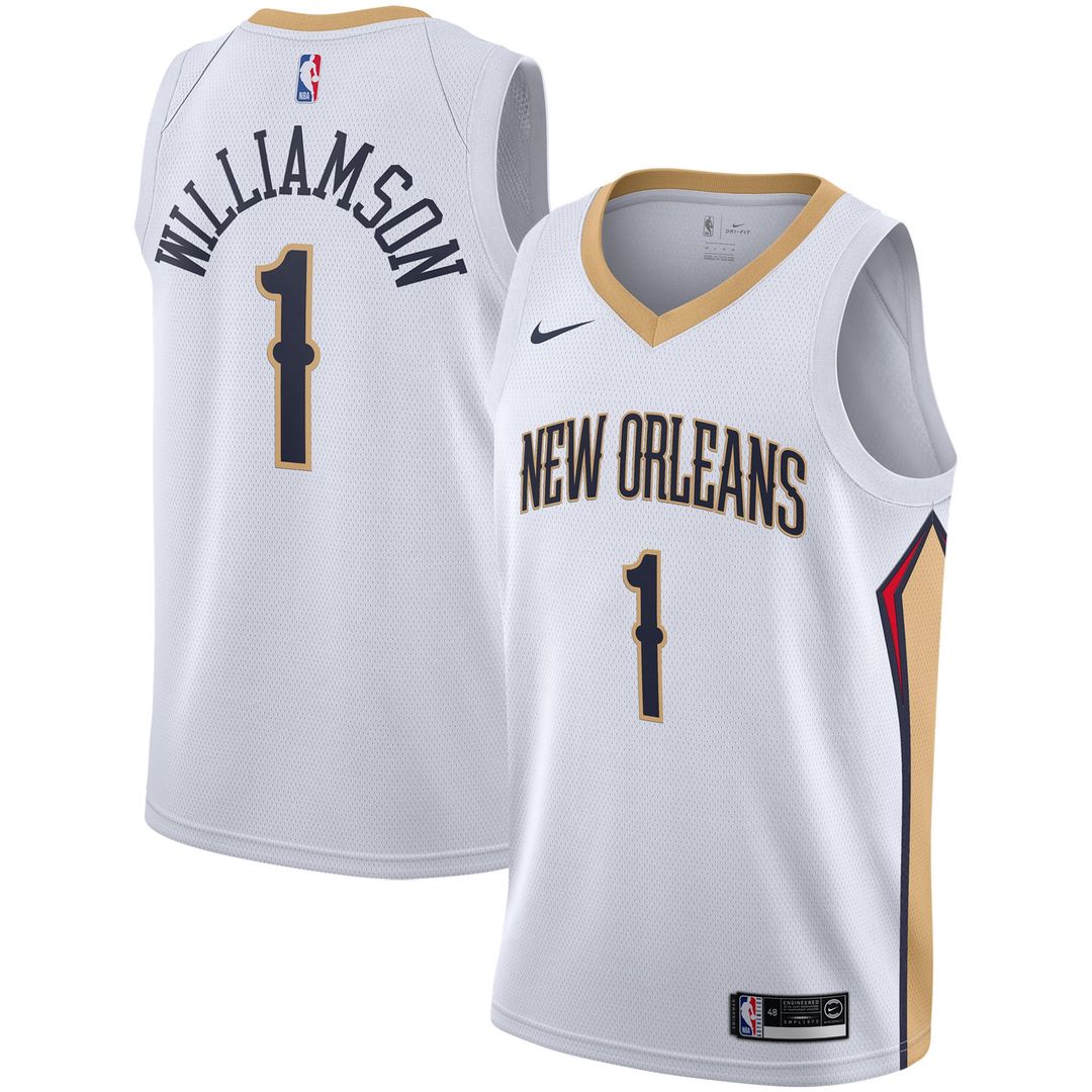 New Orleans Pelicans Zion Williamson Nike 2019/2020 Swingman Jersey - Association Edition - White Team Jersey Sports Fan Apparel