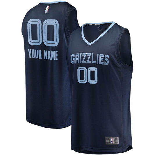 Memphis Grizzlies Fanatics Fast Break Custom Replica Jersey Navy - Icon Edition Team Jersey Sports Fan Apparel