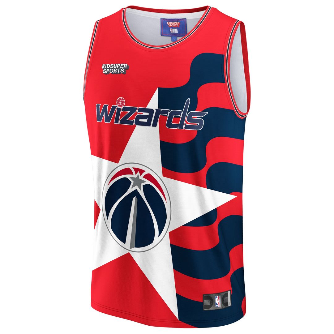Washington Wizards NBA & KidSuper Studios by Fanatics Unisex Hometown Jersey - Red Team Jersey Sports Fan Apparel