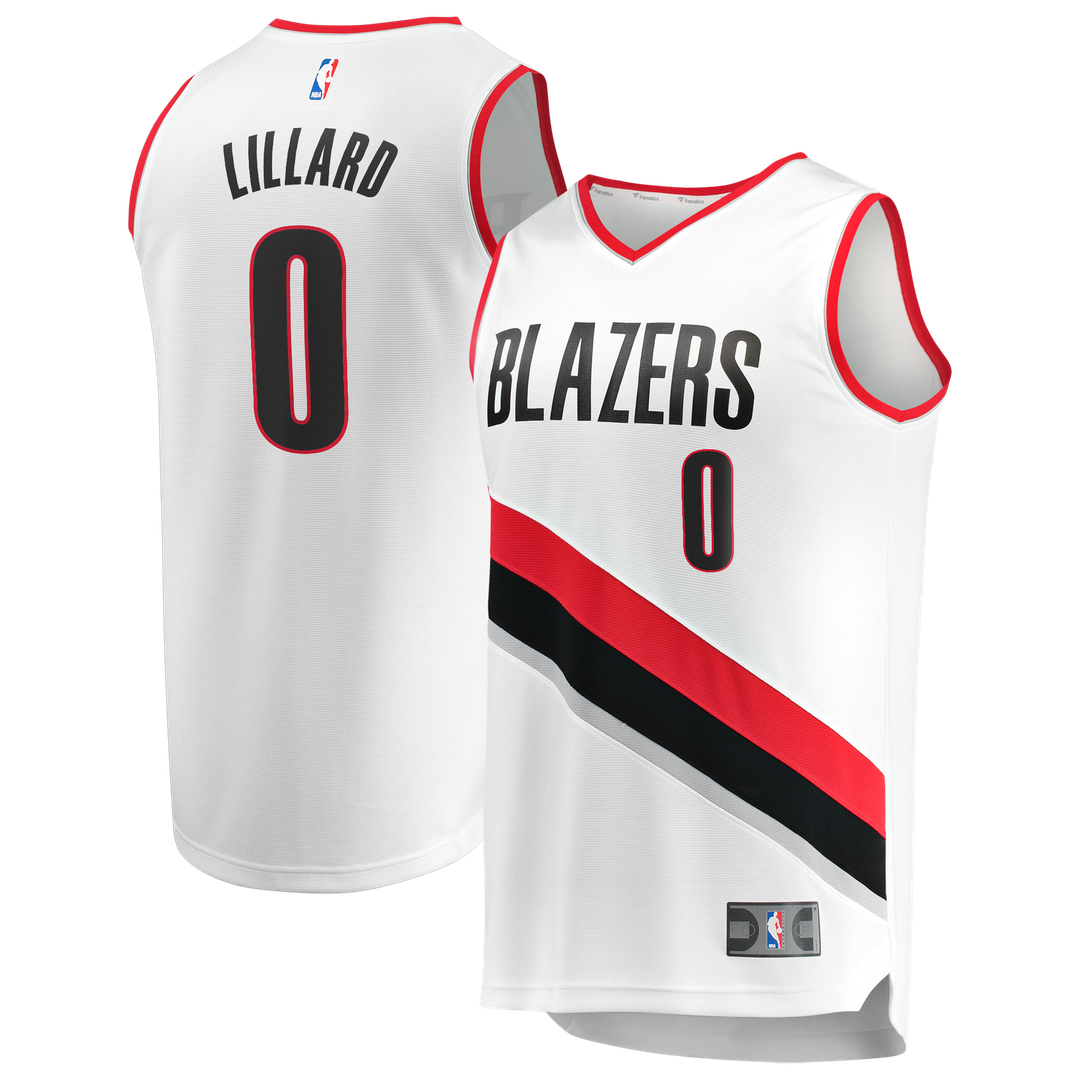 Portland Trail Blazers Damian Lillard Fanatics Fast Break Replica Jersey - White - Association Edition Team Jersey Sports Fan Apparel