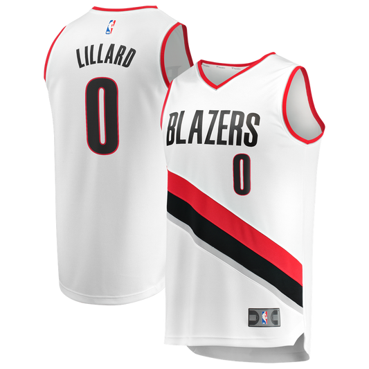 Portland Trail Blazers Damian Lillard Fanatics Fast Break Replica Jersey - White - Association Edition Team Jersey Sports Fan Apparel