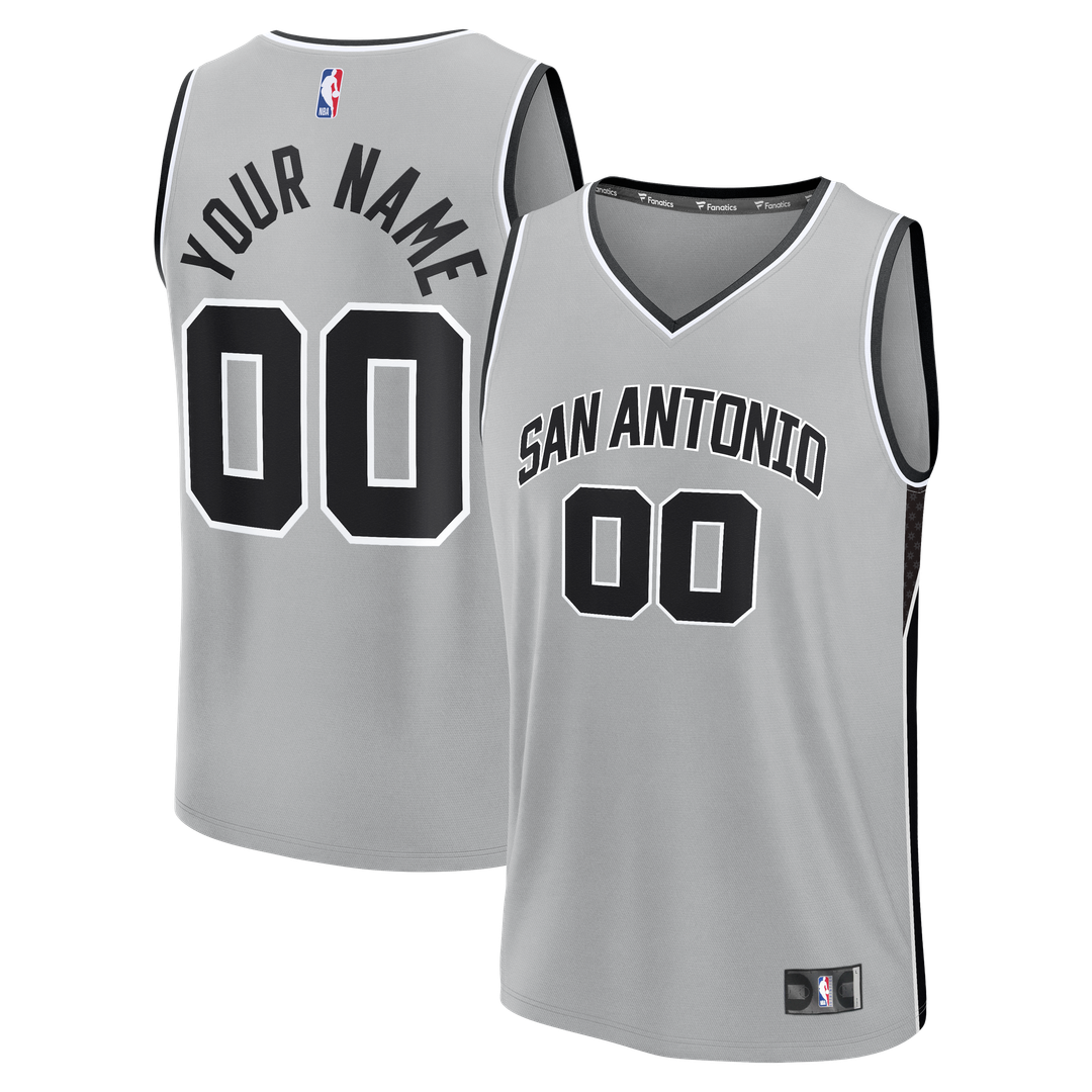 San Antonio Spurs Fanatics Youth Fast Break Custom Jersey - Statement Edition - Silver Team Jersey Sports Fan Apparel