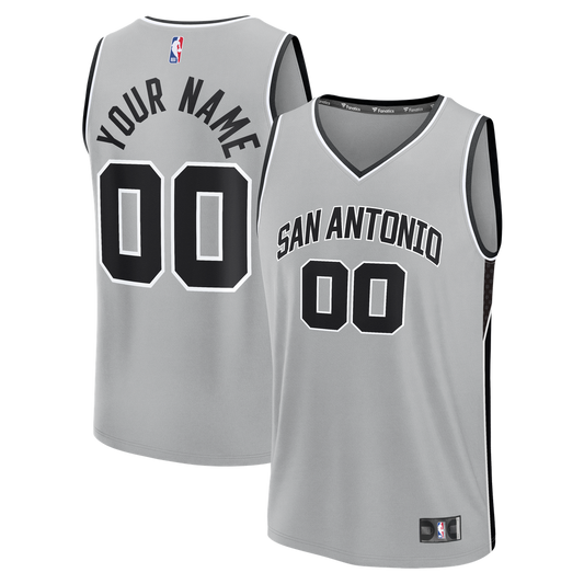 San Antonio Spurs Fanatics Youth Fast Break Custom Jersey - Statement Edition - Silver Team Jersey Sports Fan Apparel