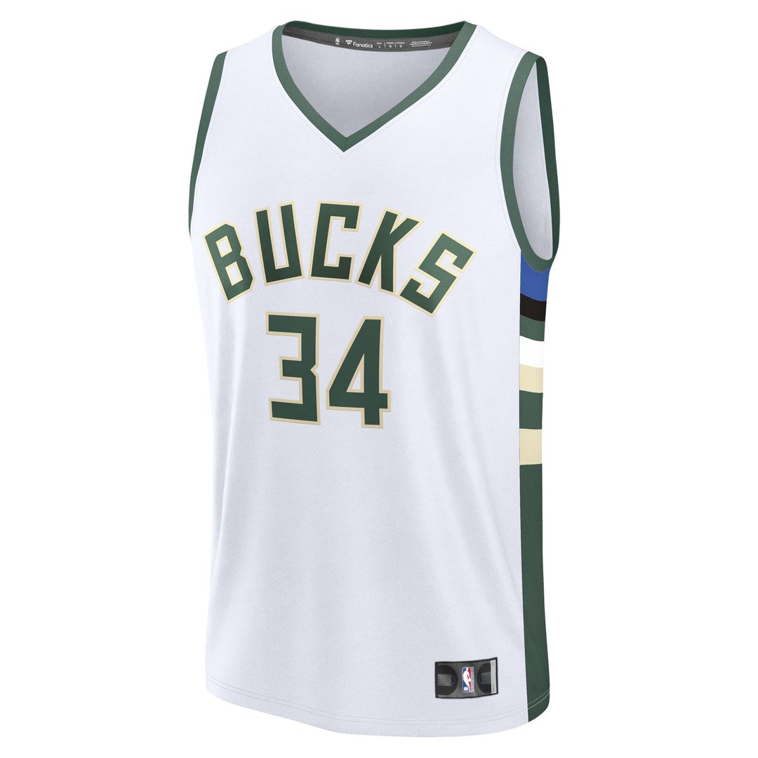 Milwaukee Bucks Giannis Antetokounmpo Fanatics Fast Break Replica Player Jersey - Association Edition - White Team Jersey Sports Fan Apparel
