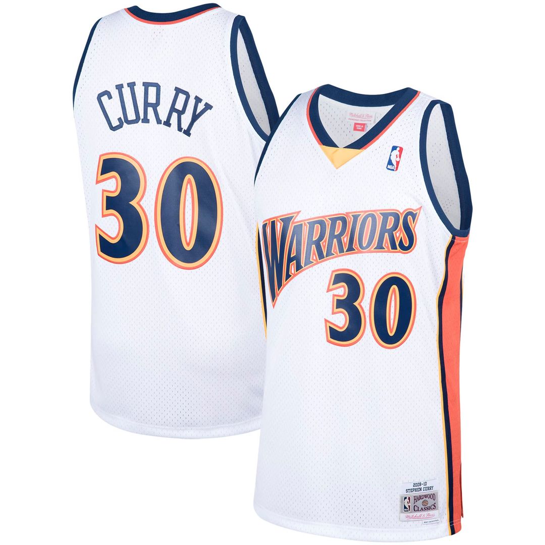 Golden State Warriors Stephen Curry Mitchell & Ness Hardwood Classics Swingman Jersey - White Team Jersey Sports Fan Apparel