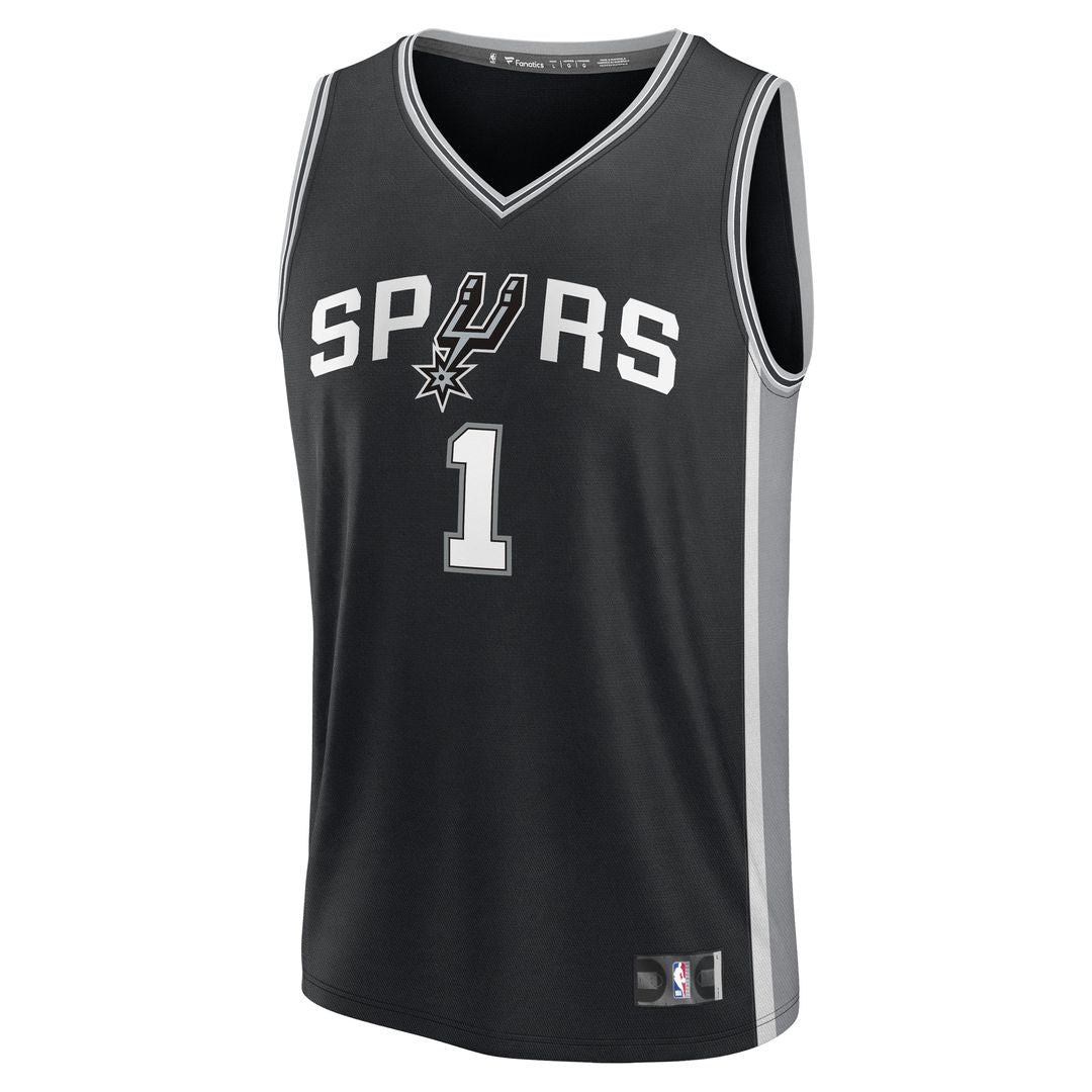 San Antonio Spurs Victor Wembanyama Fanatics Youth Fast Break Replica Player Jersey - Icon Edition - Black Team Jersey Sports Fan Apparel
