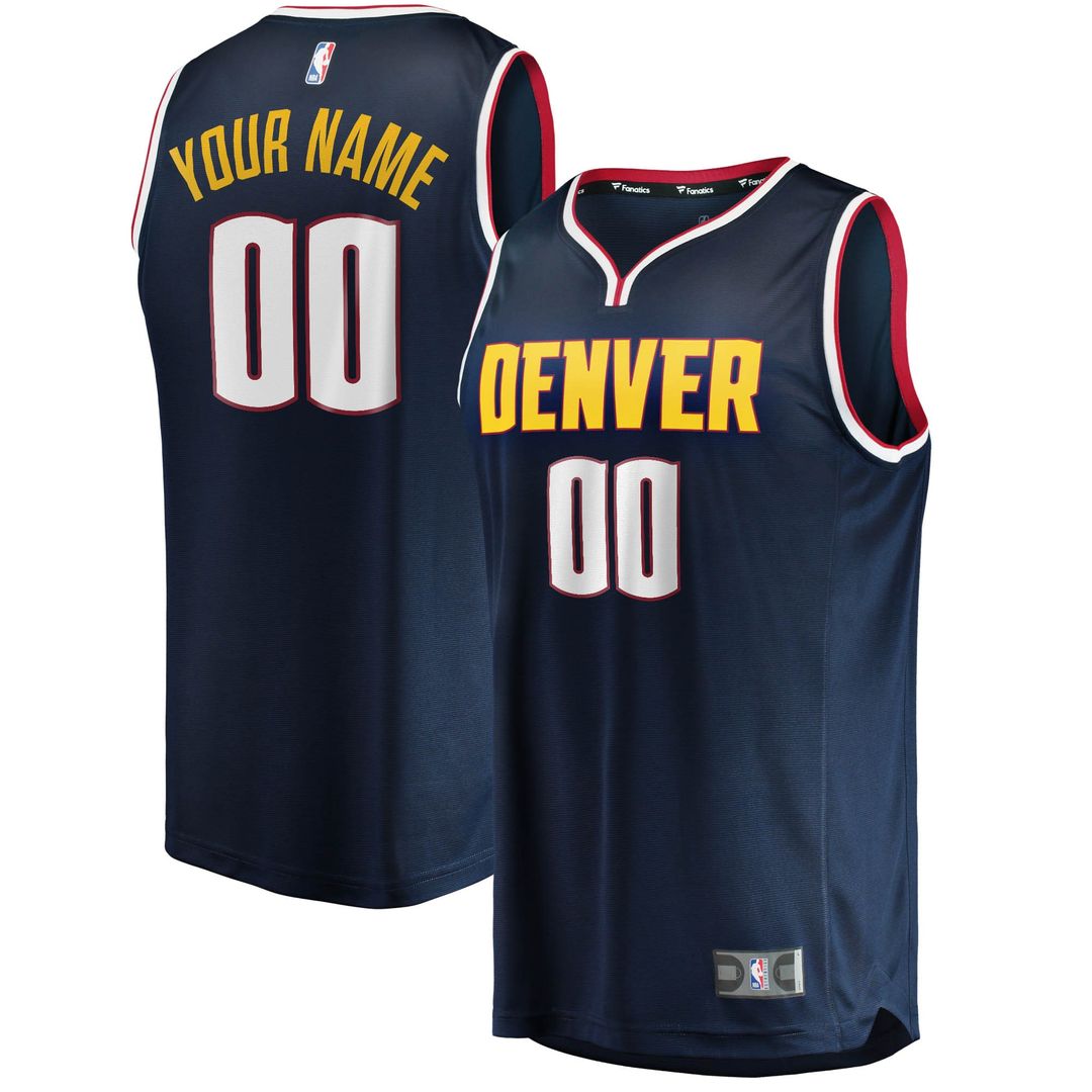 Denver Nuggets Fanatics Youth Fast Break Custom Replica Jersey Navy - Icon Edition Team Jersey Sports Fan Apparel