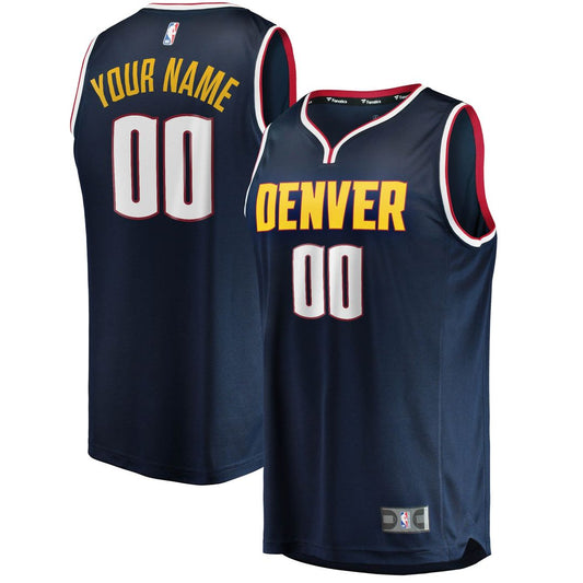 Denver Nuggets Fanatics Youth Fast Break Custom Replica Jersey Navy - Icon Edition Team Jersey Sports Fan Apparel