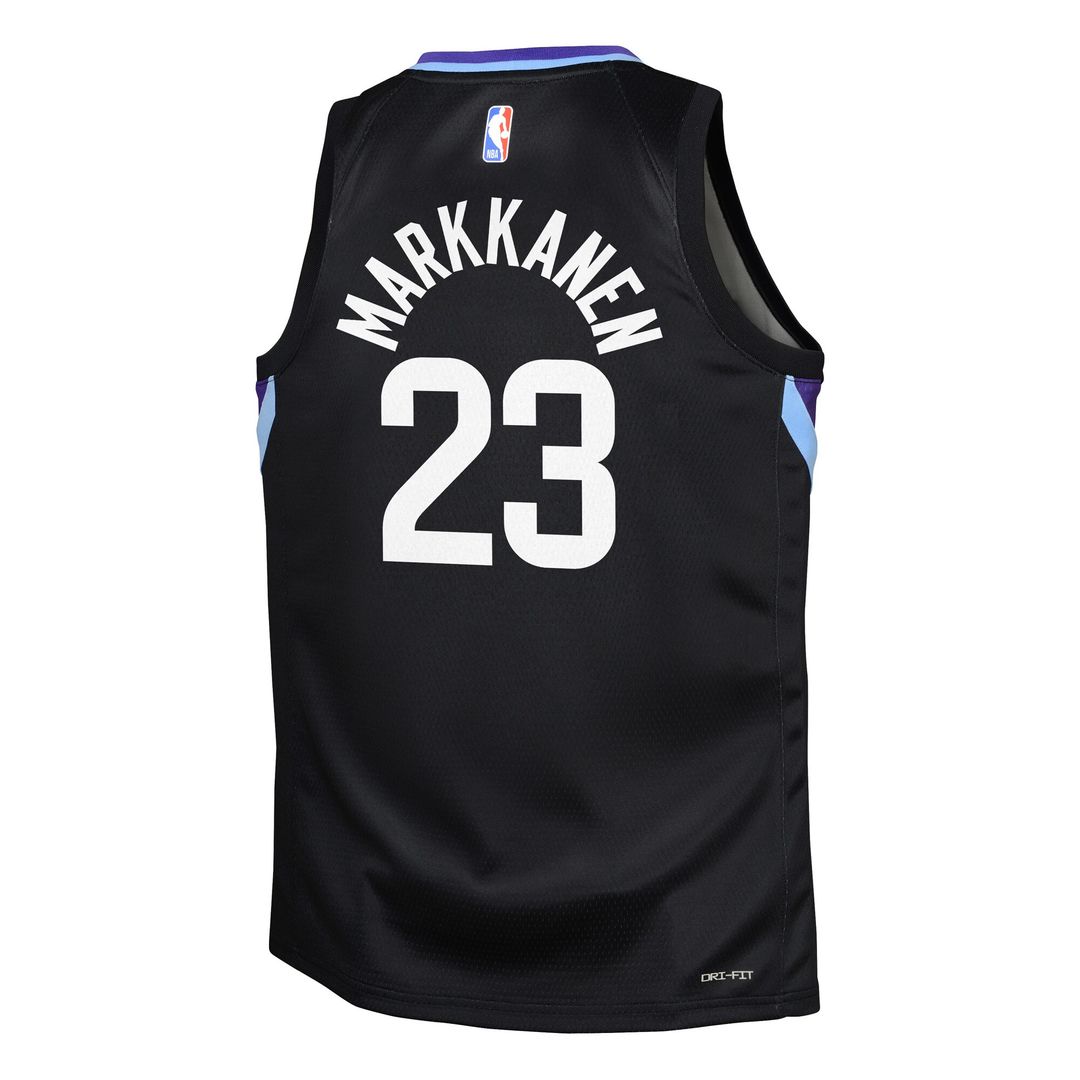 Utah Jazz Lauri Markkanen Jordan Brand Youth Swingman Jersey - Statement Edition - Black Team Jersey Sports Fan Apparel