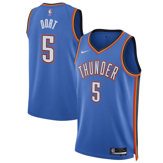 Oklahoma City Thunder Luguentz Dort Nike Unisex Swingman Player Jersey - Icon Edition - Blue Team Jersey Sports Fan Apparel