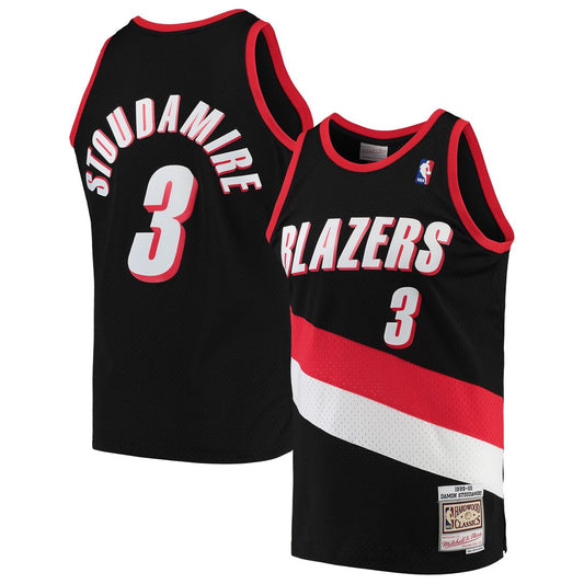 Portland Trail Blazers Damon Stoudamire Mitchell & Ness 1999/00 Hardwood Classics Swingman Jersey - Black Team Jersey Sports Fan Apparel