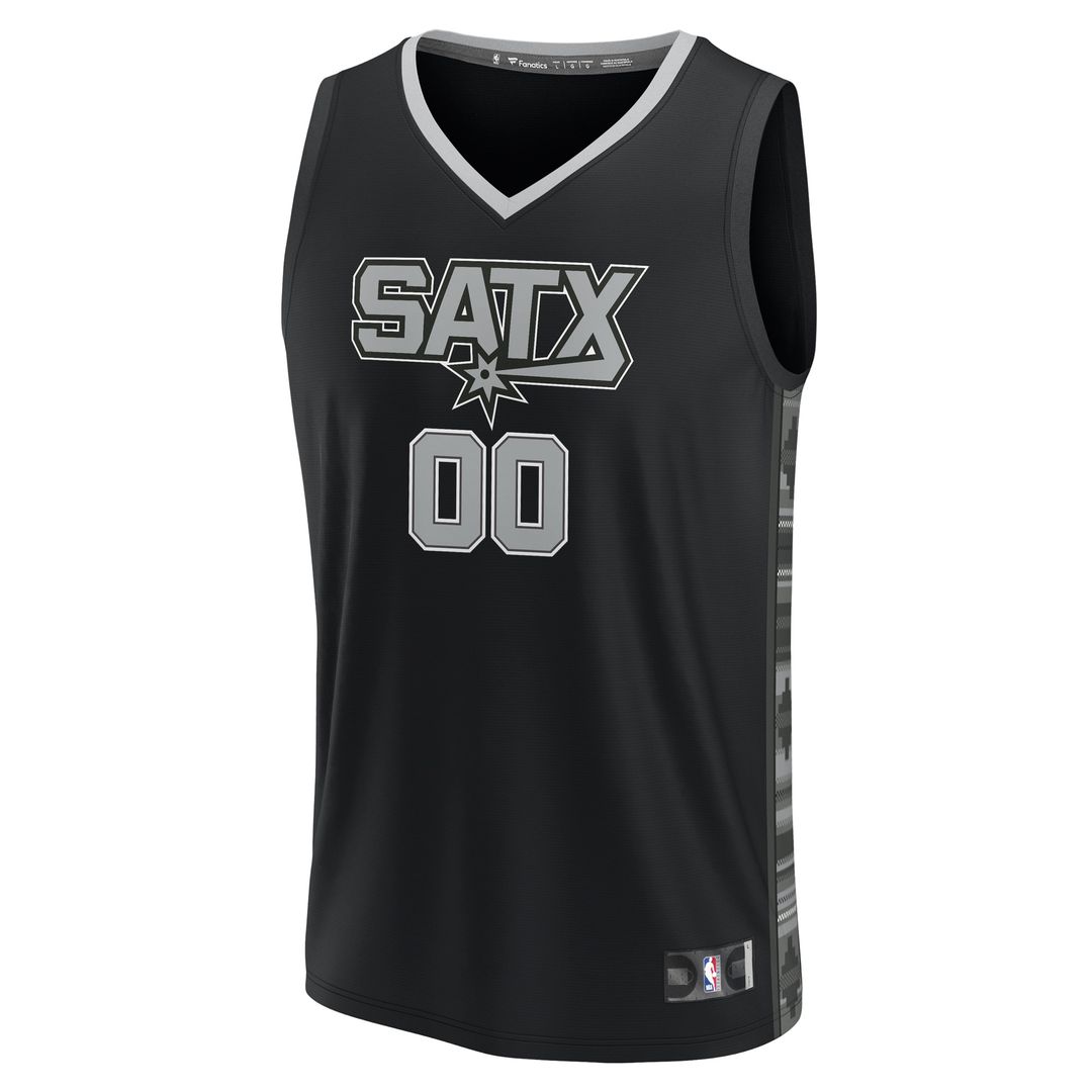 San Antonio Spurs Fanatics Youth Fast Break Replica Custom Jersey - Statement Edition - Black Team Jersey Sports Fan Apparel