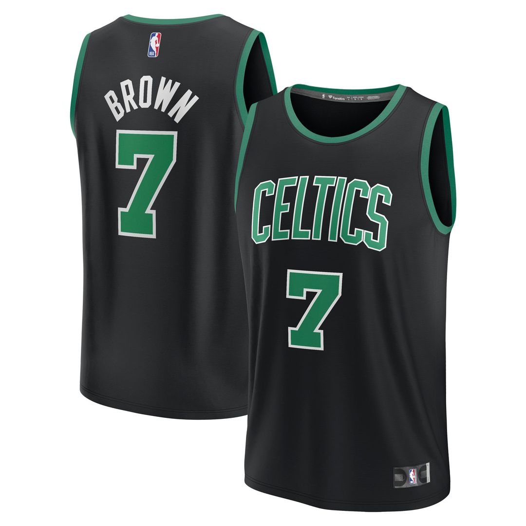 Boston Celtics Jaylen Brown Fanatics Youth Fast Break Replica Player Jersey - Statement Edition - Black Team Jersey Sports Fan Apparel