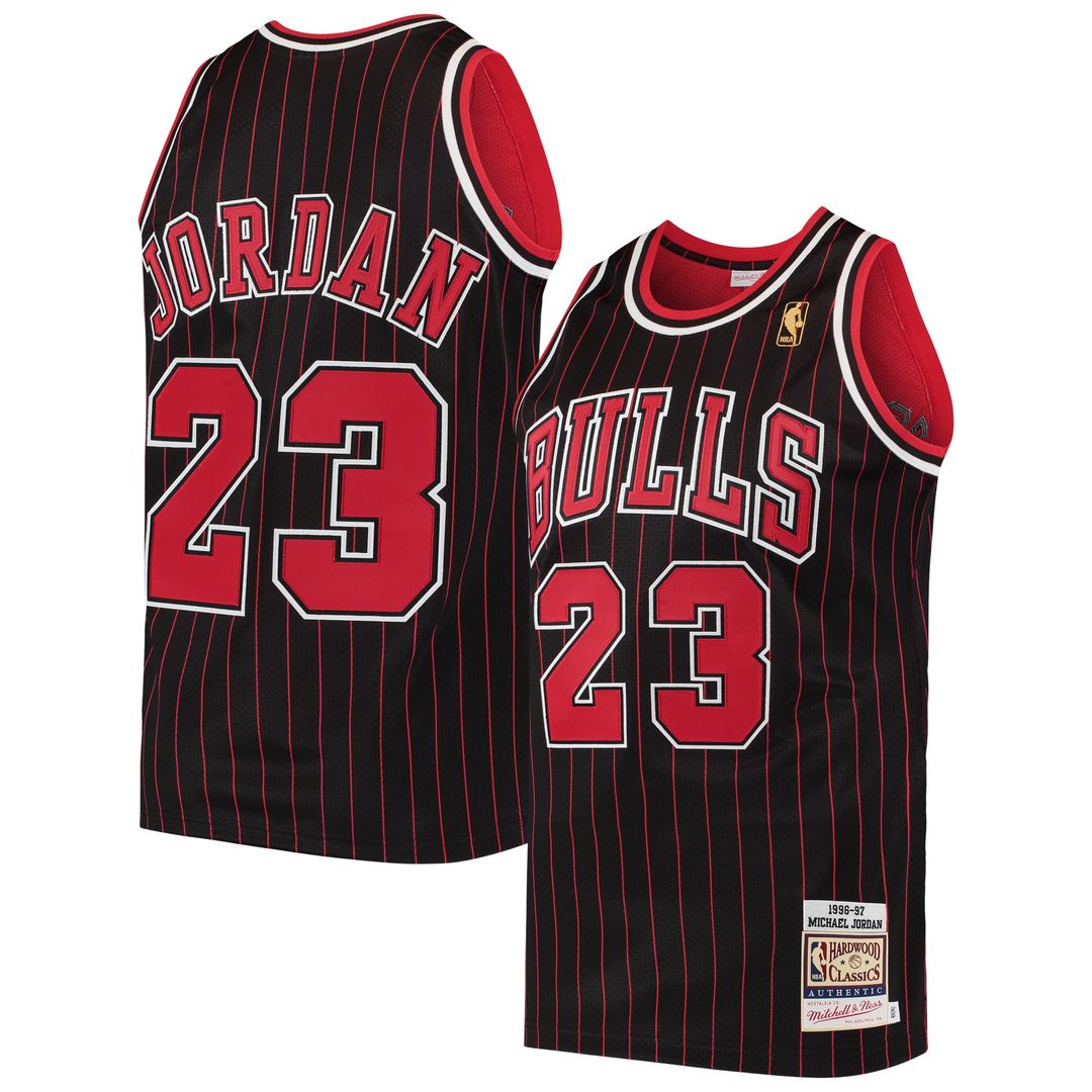 Chicago Bulls Michael Jordan Mitchell & Ness 1996/97 Hardwood Classics Authentic Jersey - Black Team Jersey Sports Fan Apparel