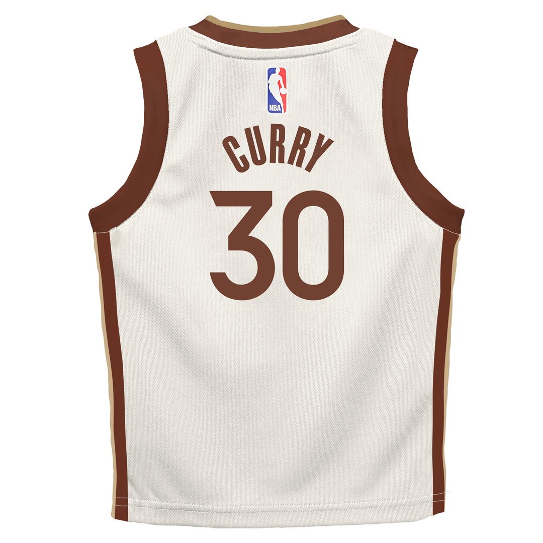 Golden State Warriors Stephen Curry Nike Preschool 2025/26 City Edition Swingman Jersey - Tan Team Jersey Sports Fan Apparel