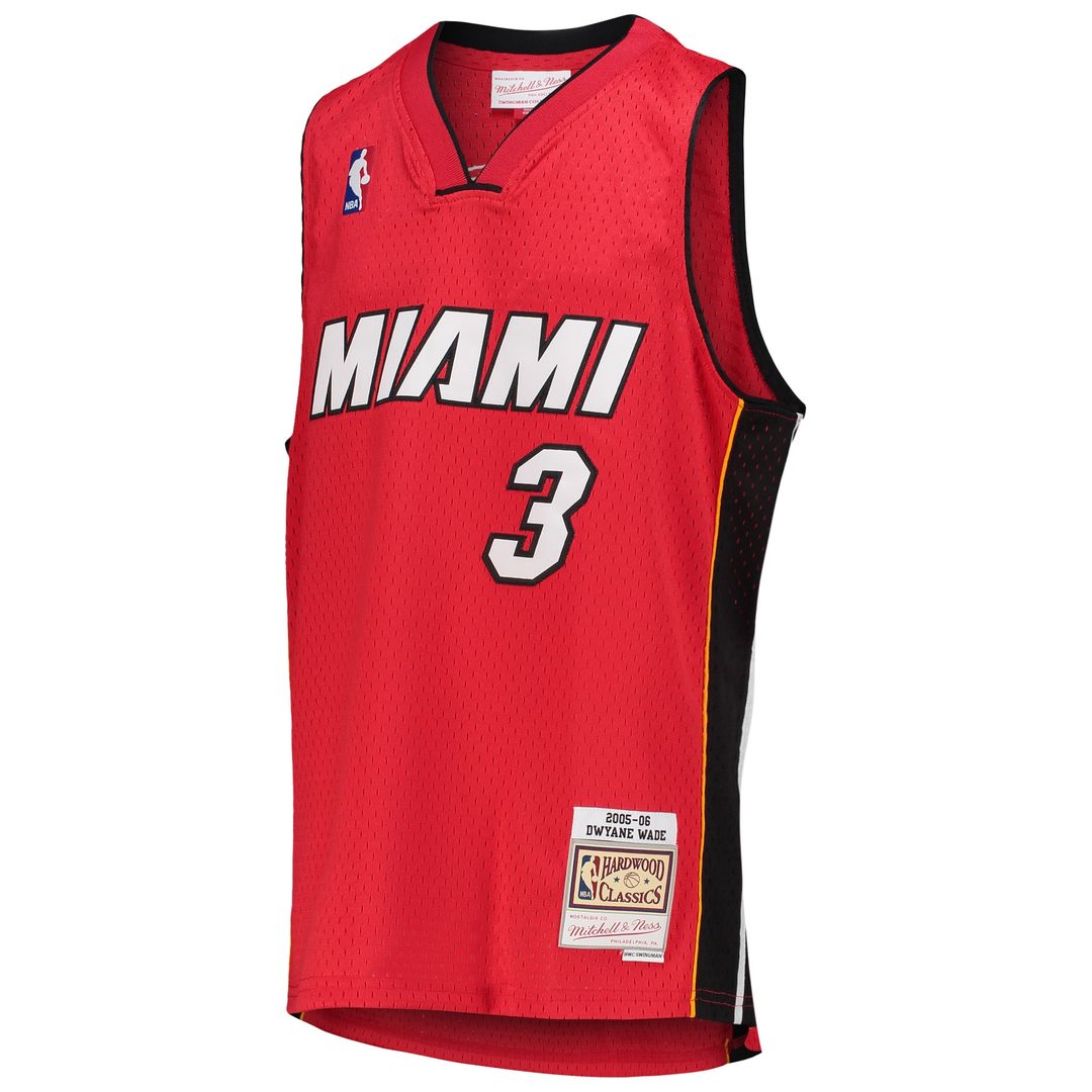 Miami Heat Dwyane Wade Mitchell & Ness Youth 2005/06 Hardwood Classics Swingman Jersey - Red Team Jersey Sports Fan Apparel