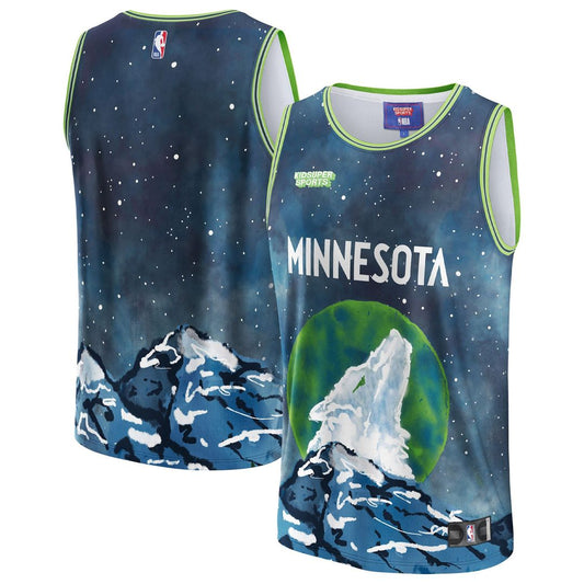 Minnesota Timberwolves NBA & KidSuper Studios by Fanatics Unisex Hometown Jersey - Blue Team Jersey Sports Fan Apparel