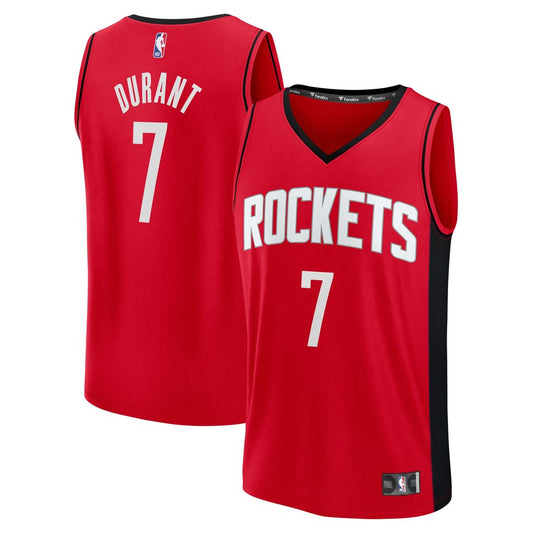 Houston Rockets Kevin Durant Fanatics Fast Break Replica Player Jersey - Icon Edition - Red Team Jersey Sports Fan Apparel
