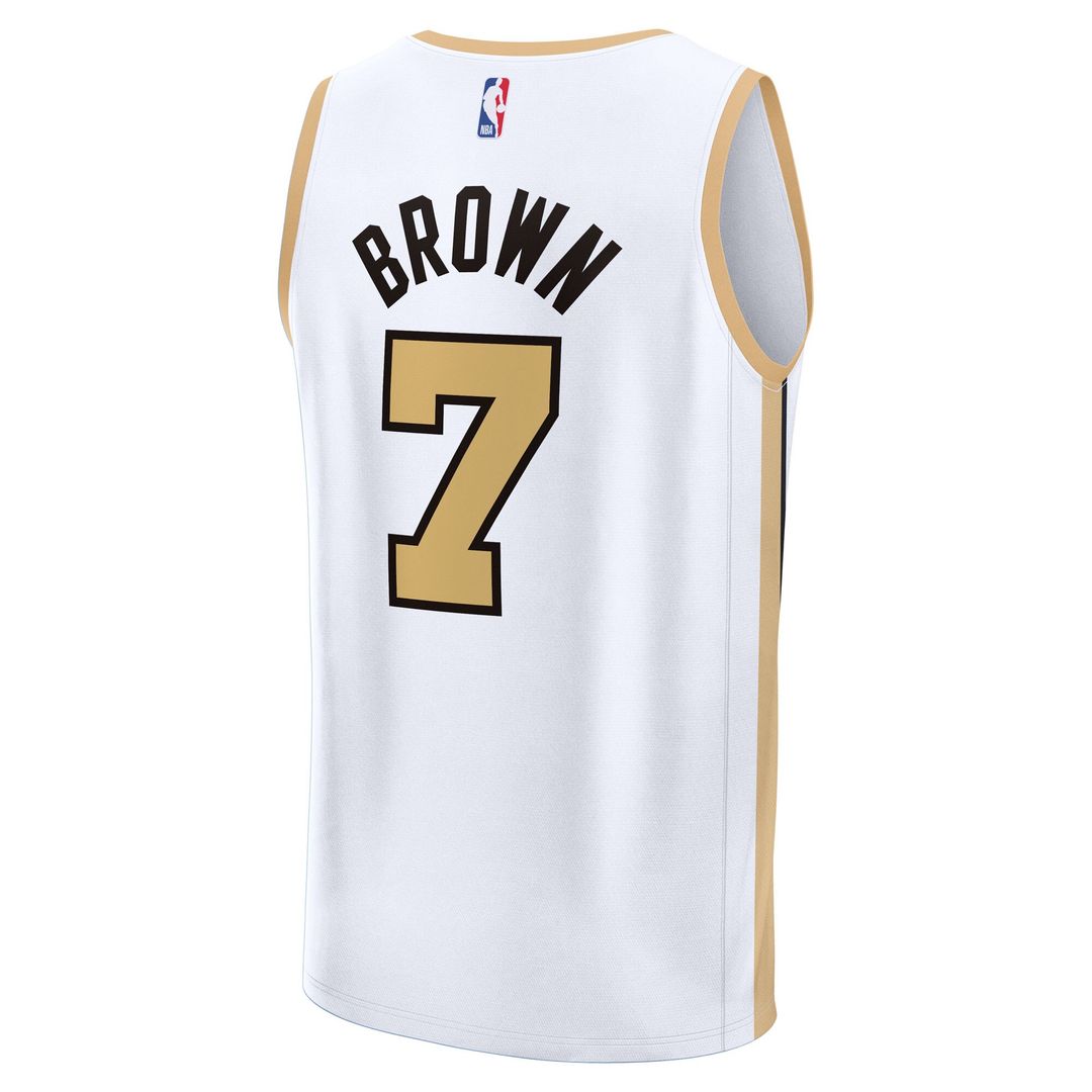Boston Celtics Jaylen Brown Fanatics 2025/26 City Edition Fast Break Jersey - White Team Jersey Sports Fan Apparel
