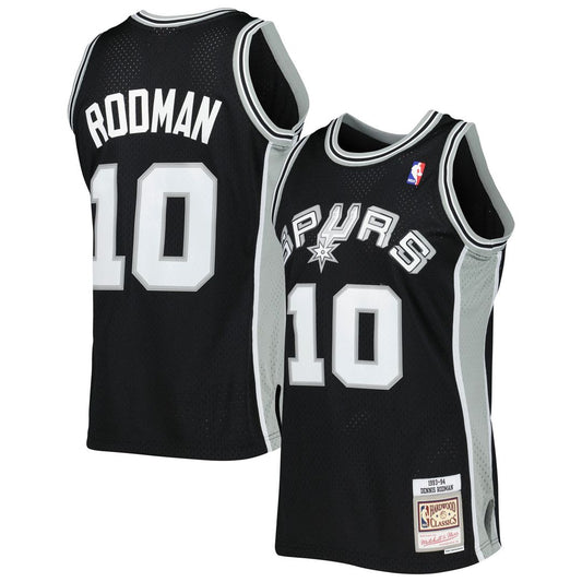 San Antonio Spurs Dennis Rodman Mitchell & Ness 1993/94 Hardwood Classics Swingman Jersey - Black Team Jersey Sports Fan Apparel
