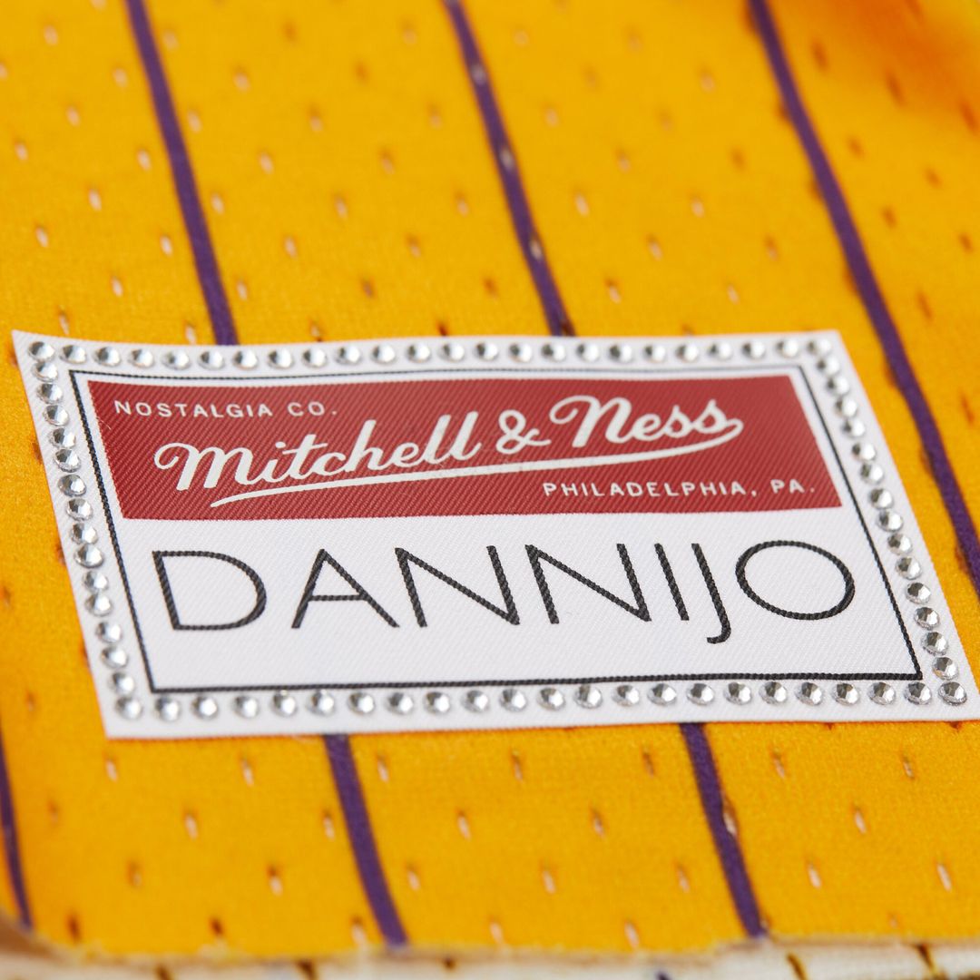 Los Angeles Lakers Magic Johnson Mitchell & Ness x DANNIJO Women's Fashion Cropped Basketball Jersey - Yellow Team Jersey Sports Fan Apparel