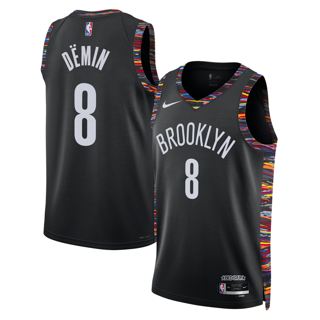 Brooklyn Nets Egor Dëmin Nike Unisex 2025/26 Swingman Jersey - City Edition - Black Team Jersey Sports Fan Apparel
