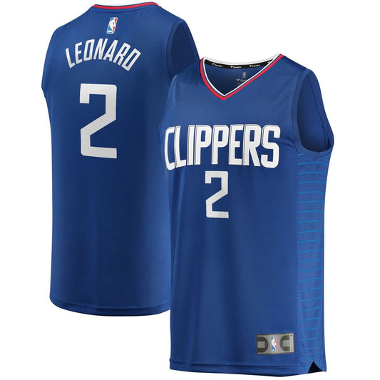 LA Clippers Kawhi Leonard Fanatics Youth 2019/20 Fast Break Replica Jersey Blue - Icon Edition Team Jersey Sports Fan Apparel
