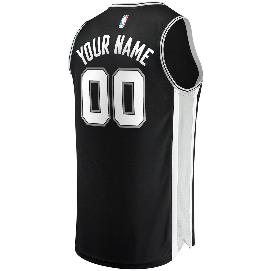 San Antonio Spurs Fanatics Youth Fast Break Custom Replica Jersey Black - Icon Edition Team Jersey Sports Fan Apparel
