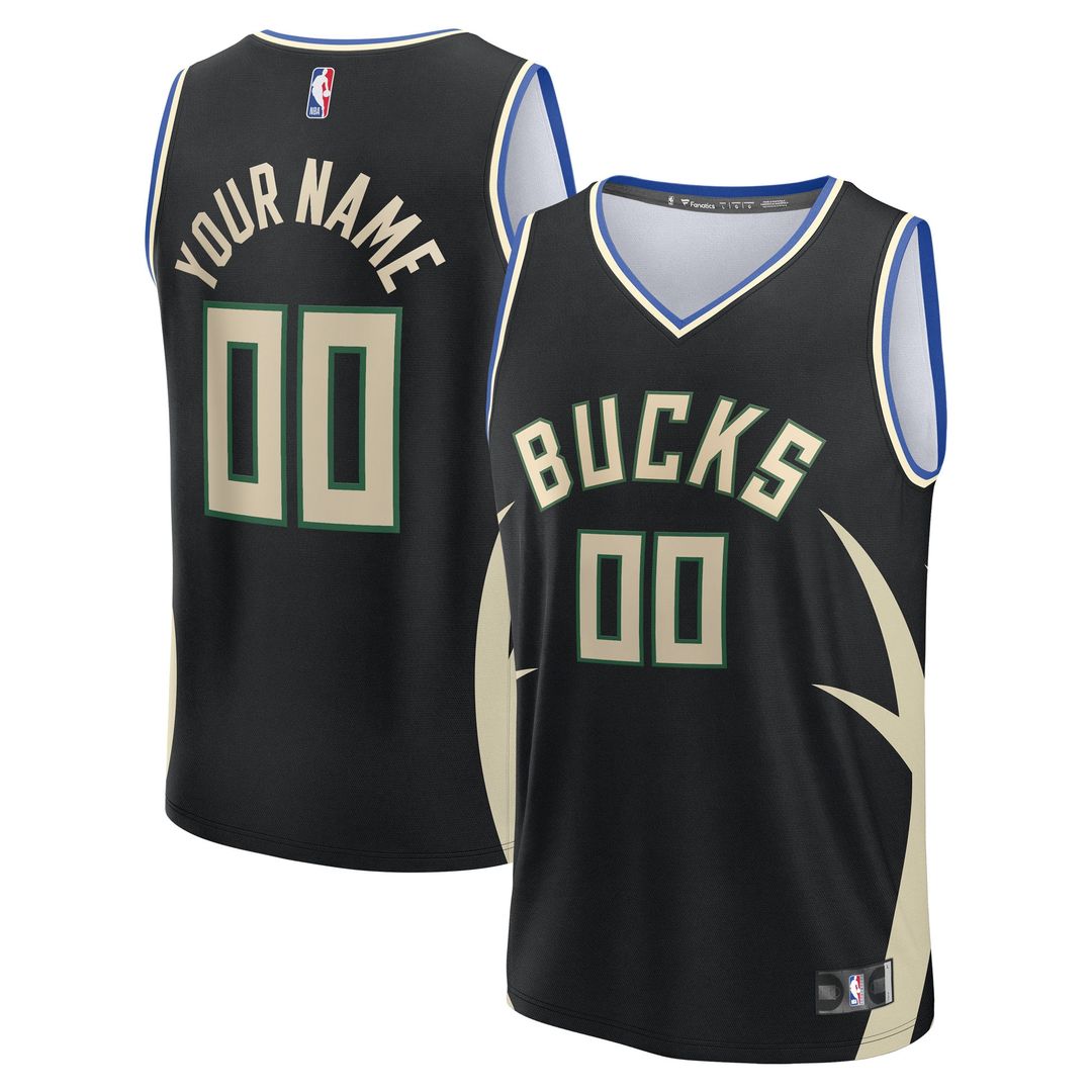 Milwaukee Bucks Fanatics Youth Fast Break Custom Replica Jersey - Green - Icon Edition Team Jersey Sports Fan Apparel