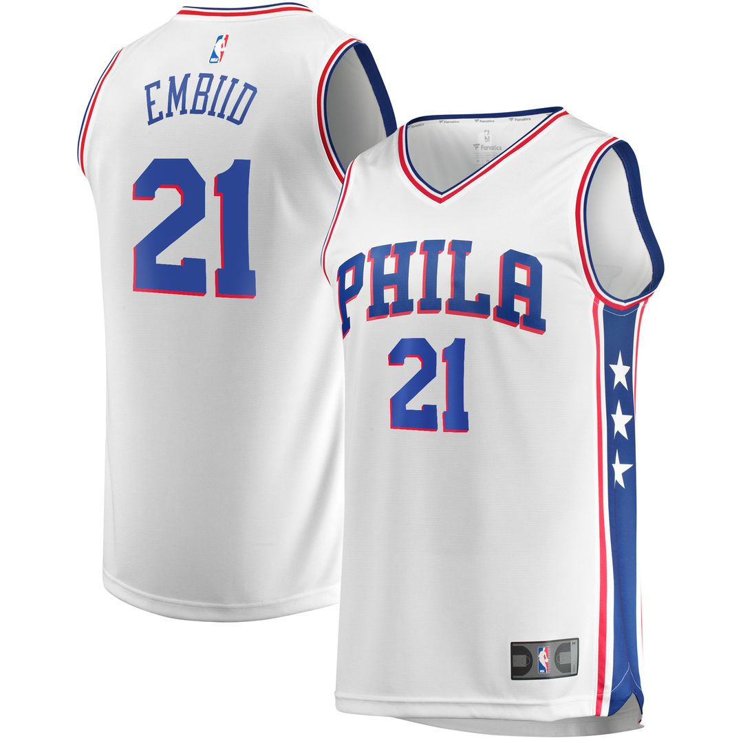 Philadelphia 76ers Joel Embiid Fanatics Replica Jersey - Association Edition - White Team Jersey Sports Fan Apparel