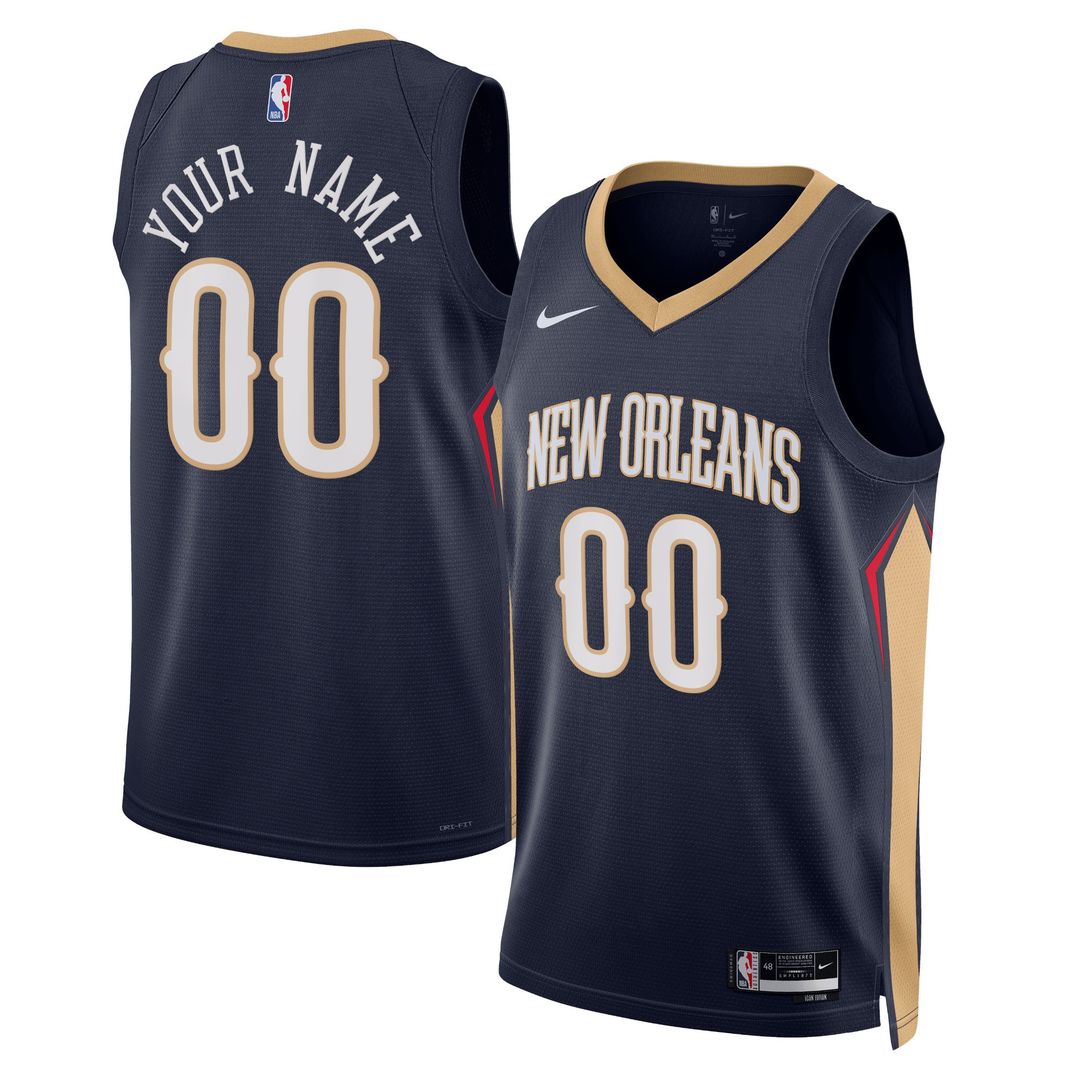 New Orleans Pelicans Nike Unisex 2022/23 Swingman Custom Jersey Navy - Icon Edition Team Jersey Sports Fan Apparel