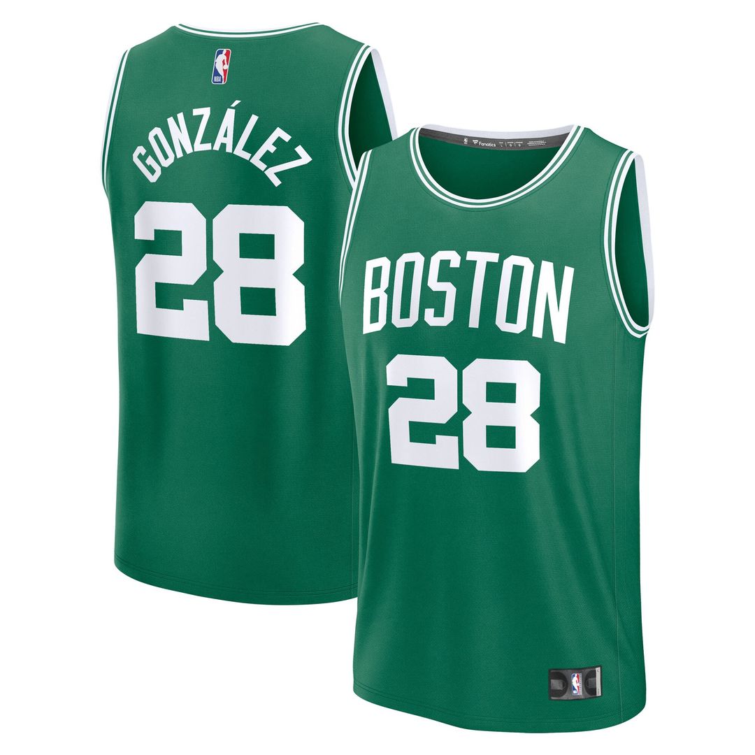 Boston Celtics Hugo Gonzalez Fanatics Youth 2025 NBA Draft First Round Pick Fast Break Replica Jersey - Icon Edition - Kelly Green Team Jersey Sports